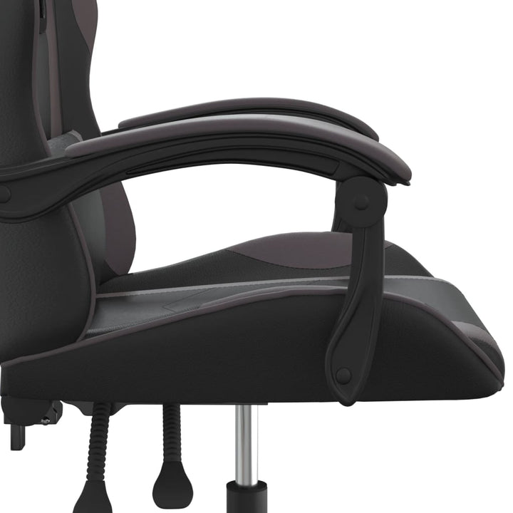 drejelig gamingstol kunstlæder sort og grå