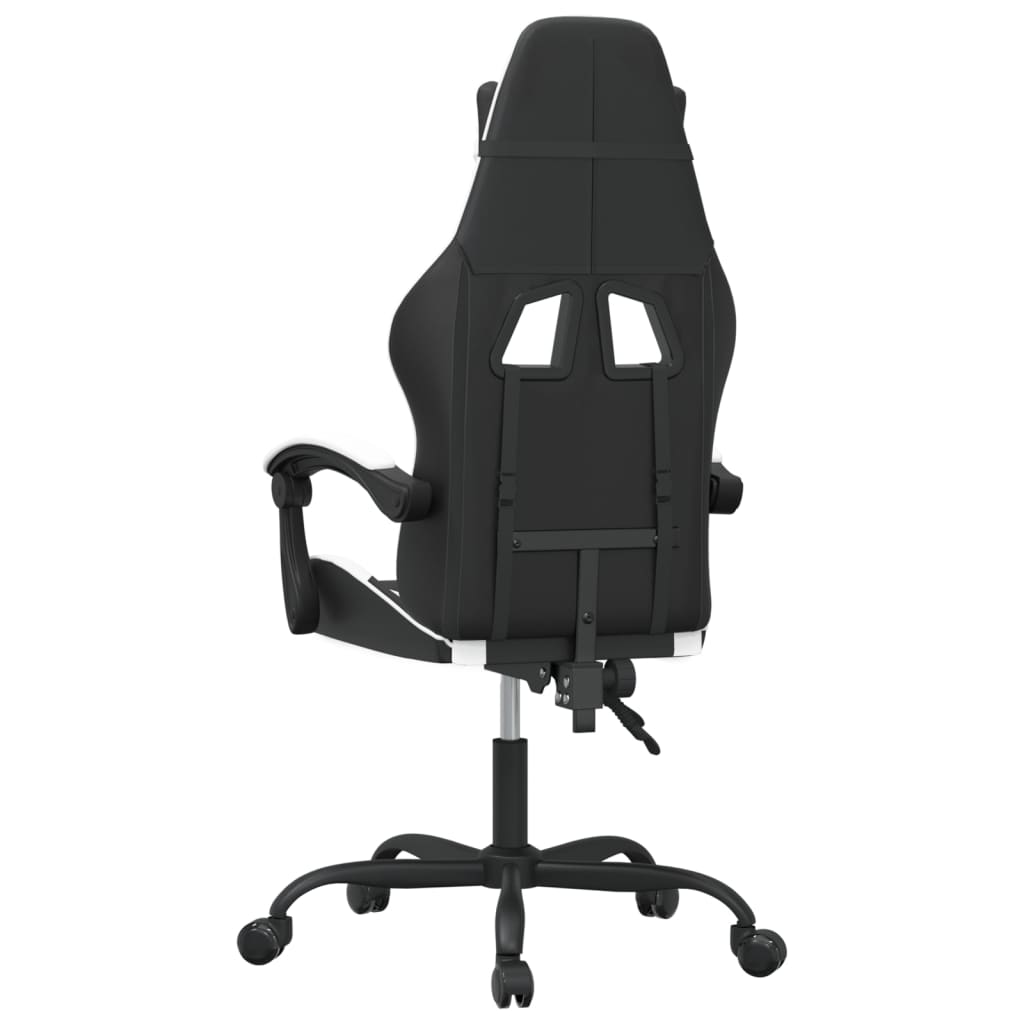 drejelig gamingstol kunstlæder sort og hvid