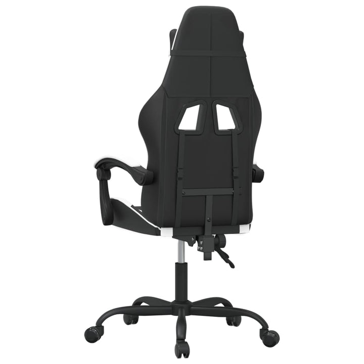 drejelig gamingstol kunstlæder sort og hvid
