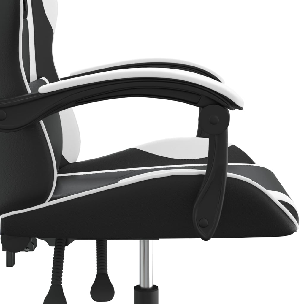 drejelig gamingstol kunstlæder sort og hvid