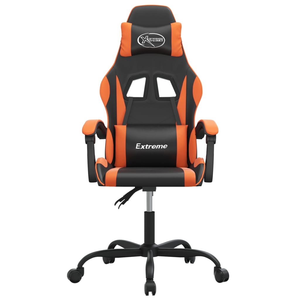 drejelig gamingstol kunstlæder sort og orange