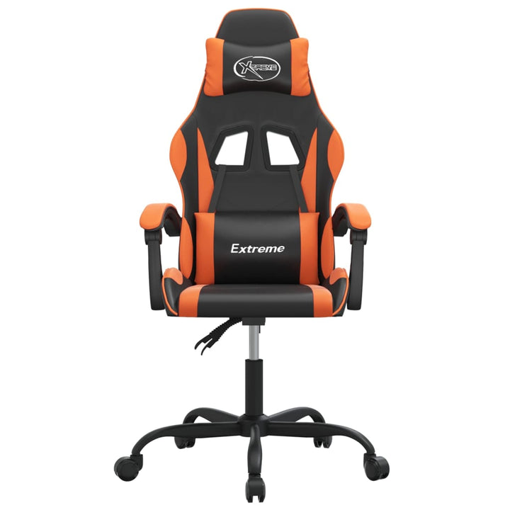 drejelig gamingstol kunstlæder sort og orange