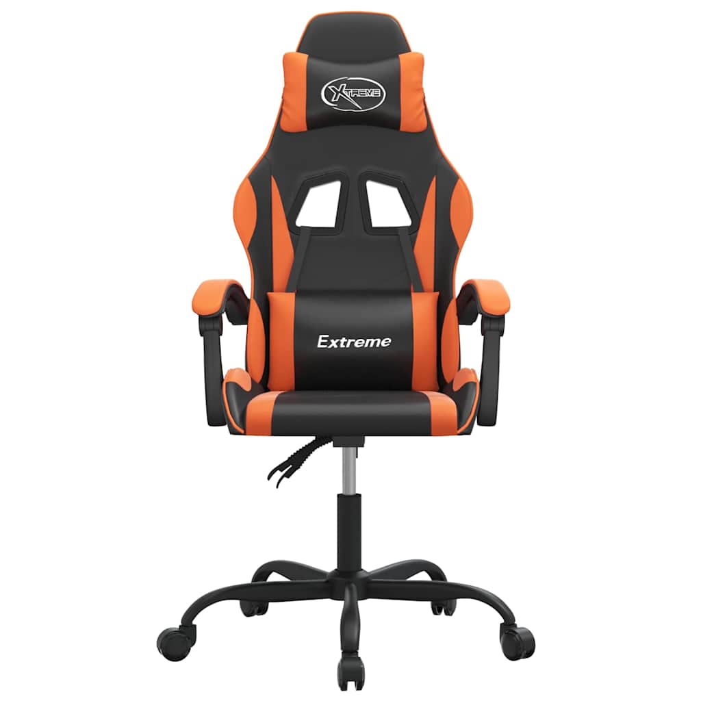 drejelig gamingstol kunstlæder sort og orange