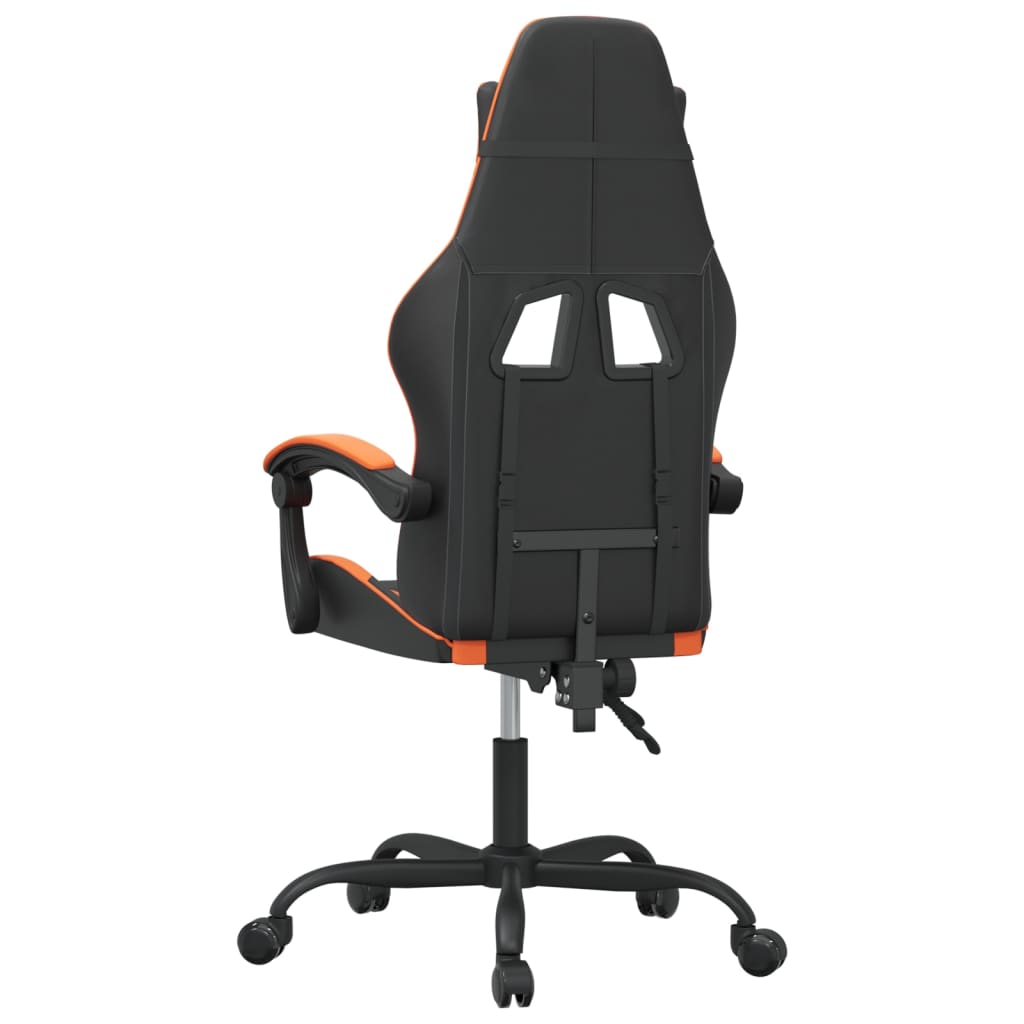 drejelig gamingstol kunstlæder sort og orange