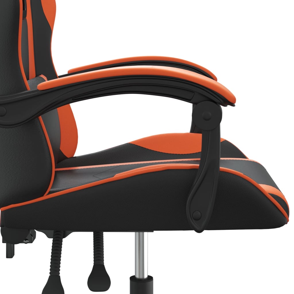 drejelig gamingstol kunstlæder sort og orange