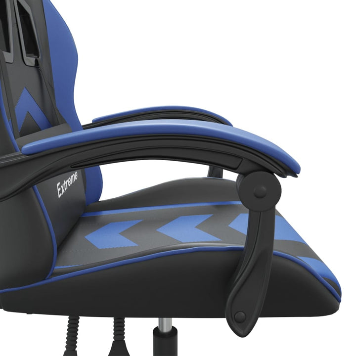 drejelig gamingstol kunstlæder sort og blå
