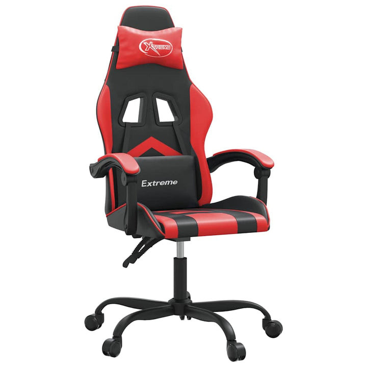 drejelig gamingstol kunstlæder sort og rød