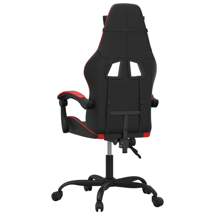 drejelig gamingstol kunstlæder sort og rød
