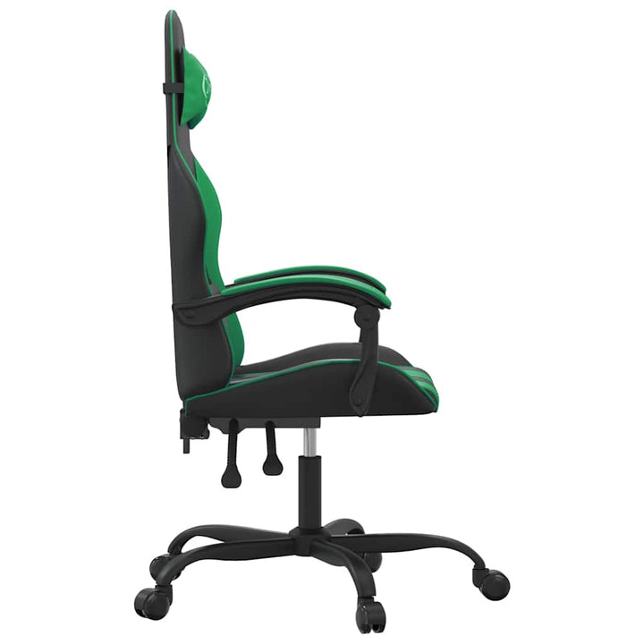 drejelig gamingstol kunstlæder sort og grøn