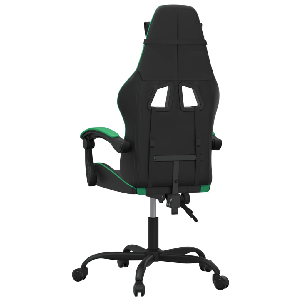 drejelig gamingstol kunstlæder sort og grøn