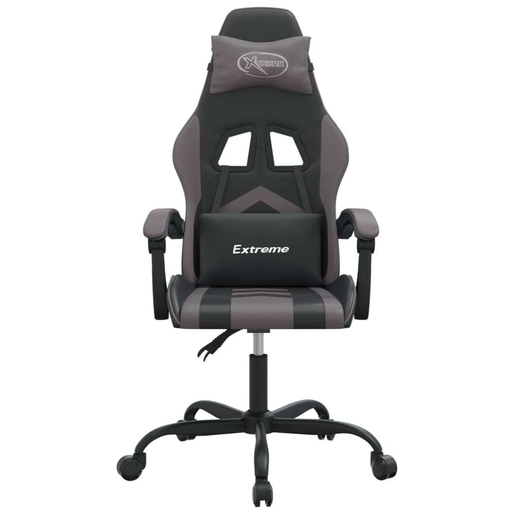 drejelig gamingstol kunstlæder sort og grå