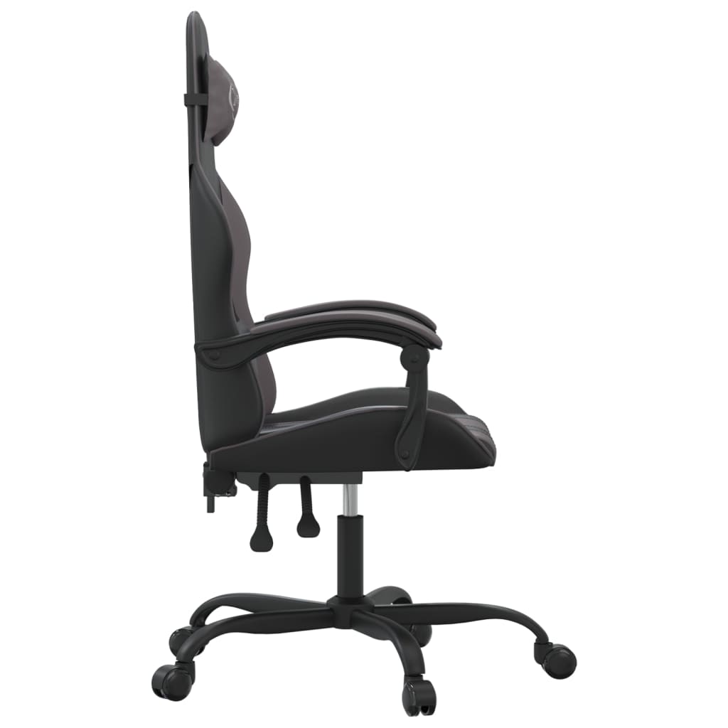 drejelig gamingstol kunstlæder sort og grå