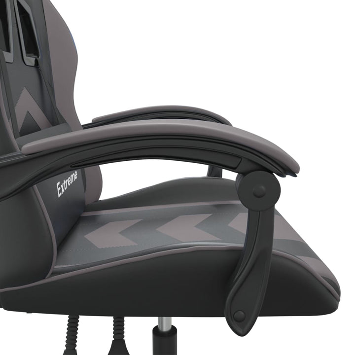 drejelig gamingstol kunstlæder sort og grå