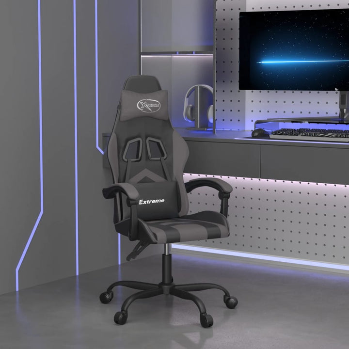 drejelig gamingstol kunstlæder sort og grå