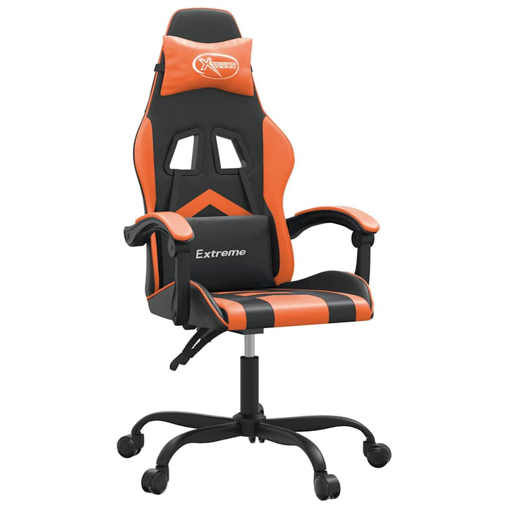 drejelig gamingstol kunstlæder sort og orange