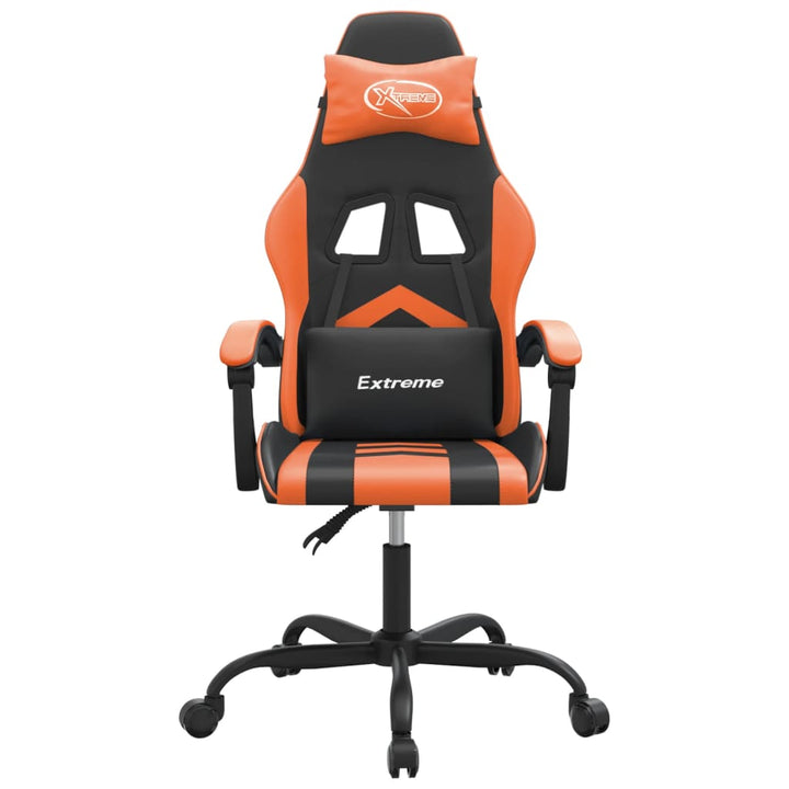 drejelig gamingstol kunstlæder sort og orange