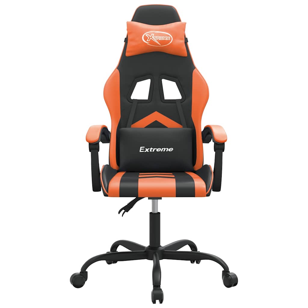 drejelig gamingstol kunstlæder sort og orange