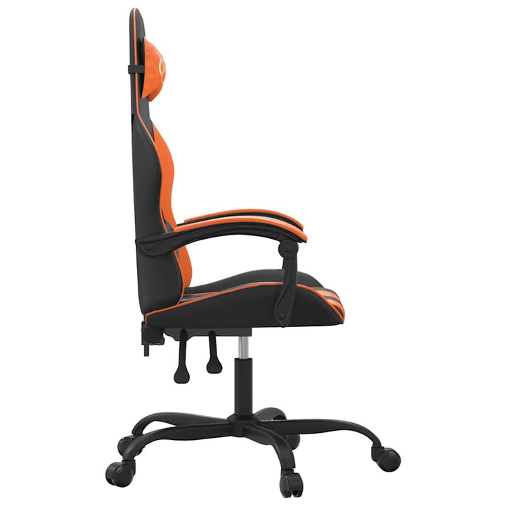 drejelig gamingstol kunstlæder sort og orange