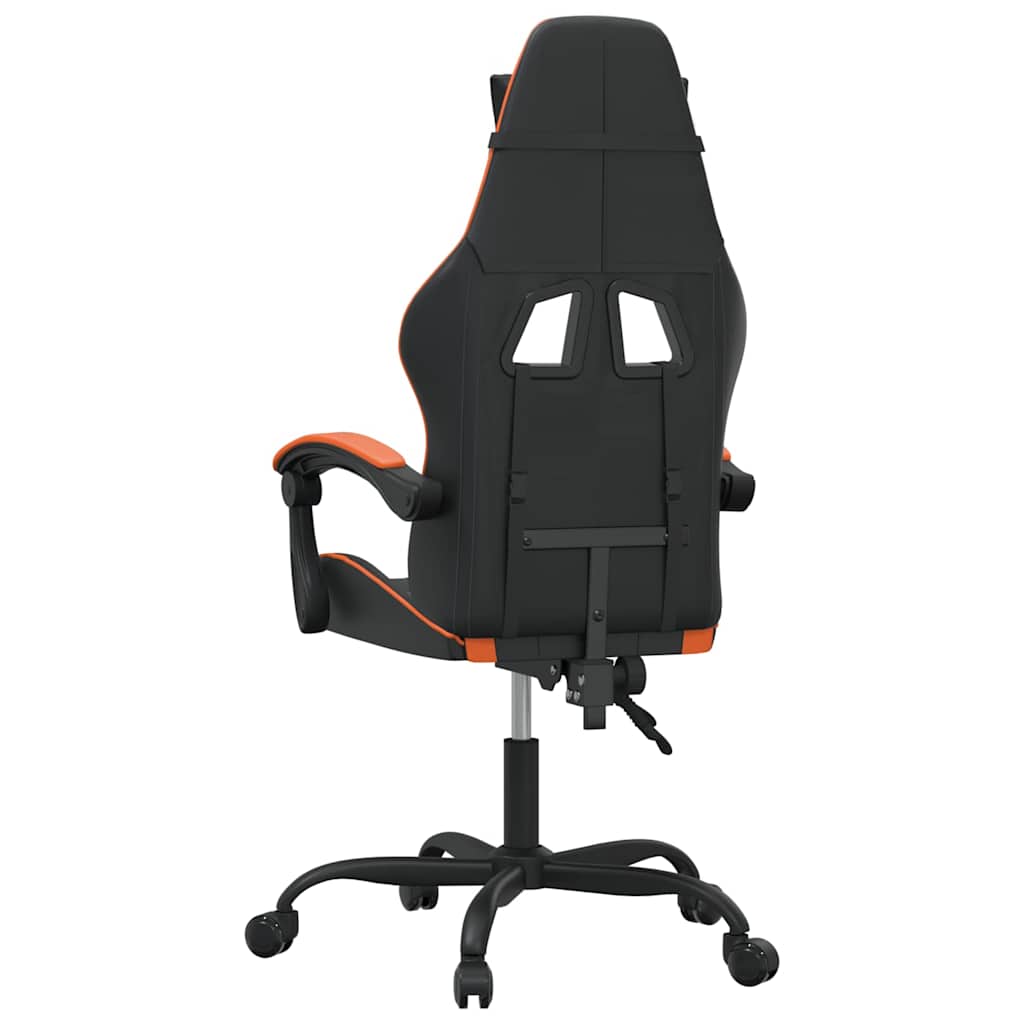 drejelig gamingstol kunstlæder sort og orange