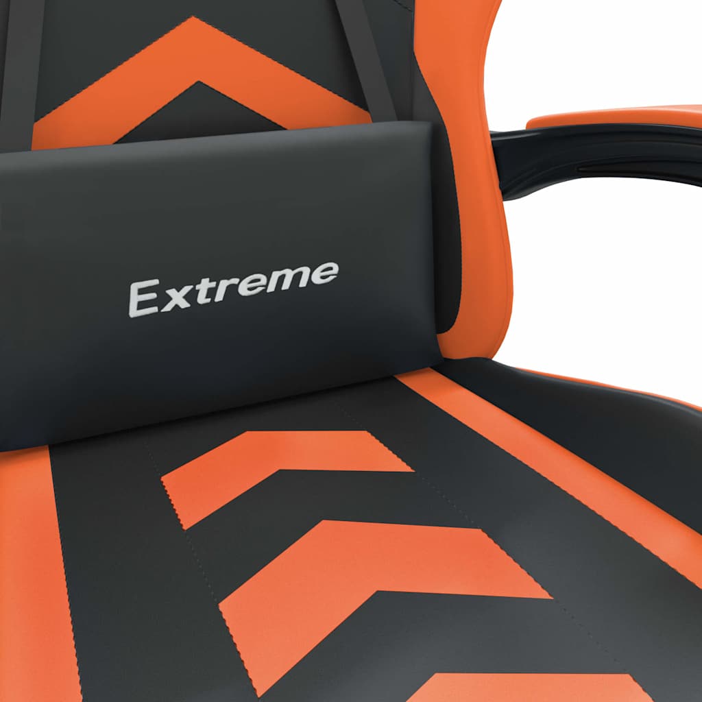 drejelig gamingstol kunstlæder sort og orange