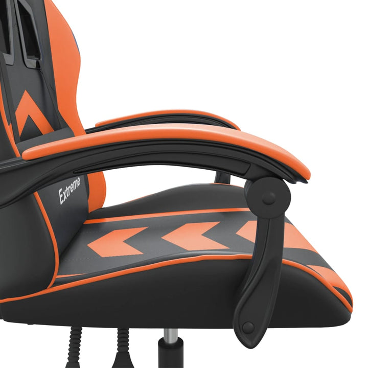 drejelig gamingstol kunstlæder sort og orange