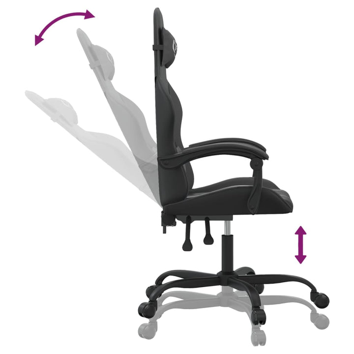 drejelig gamingstol kunstlæder sort