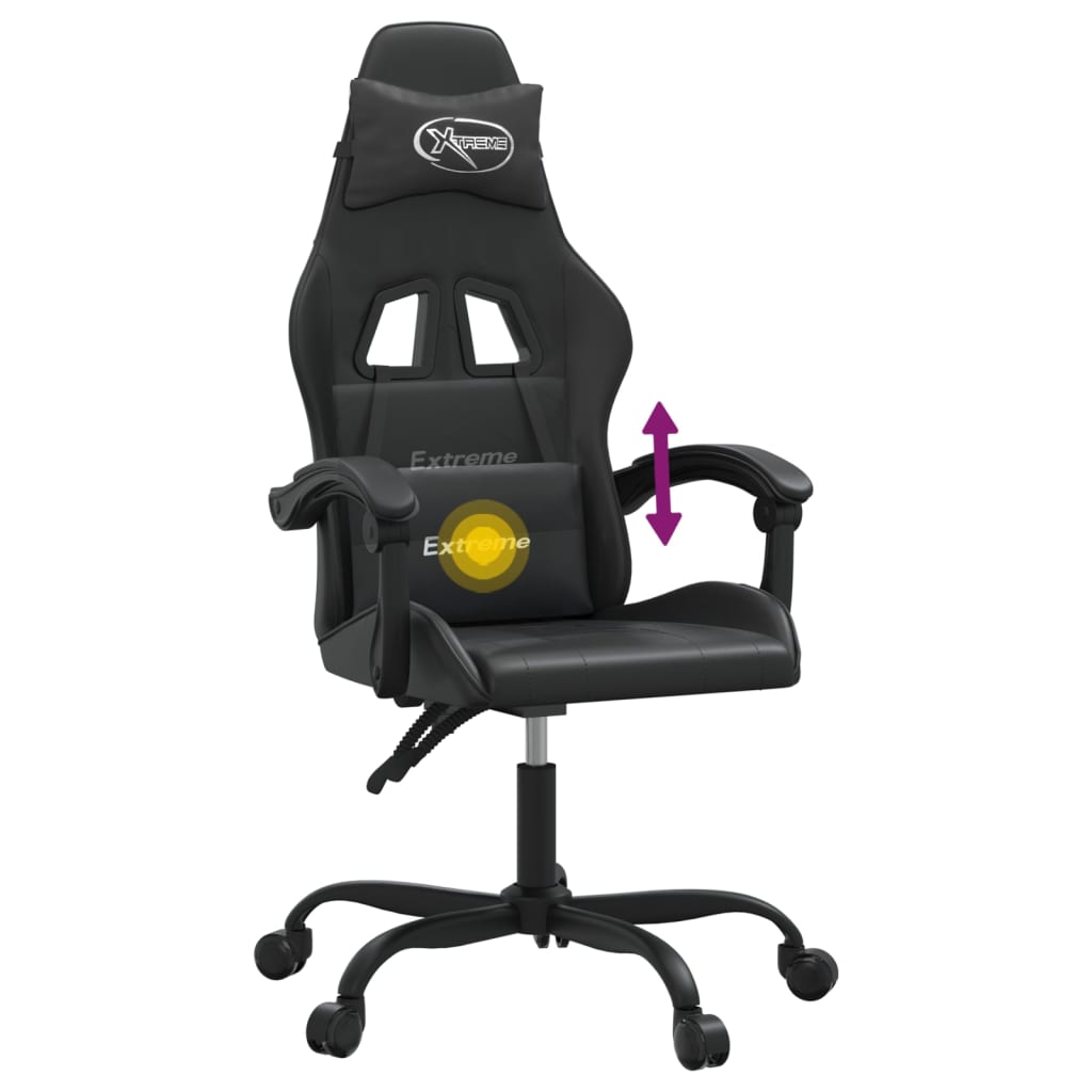 drejelig gamingstol kunstlæder sort