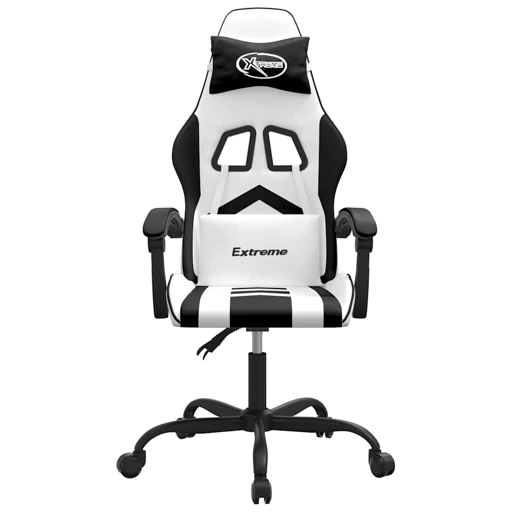 drejelig gamingstol kunstlæder hvid og sort