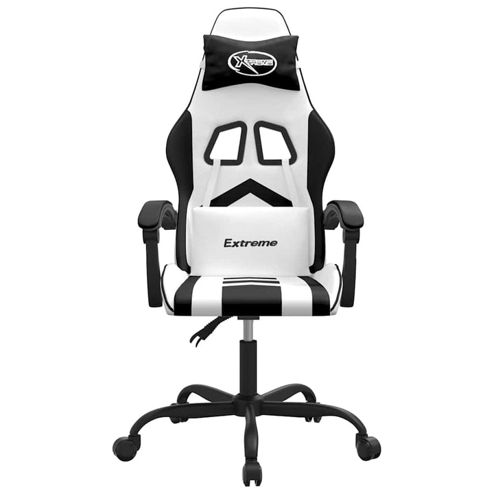 drejelig gamingstol kunstlæder hvid og sort