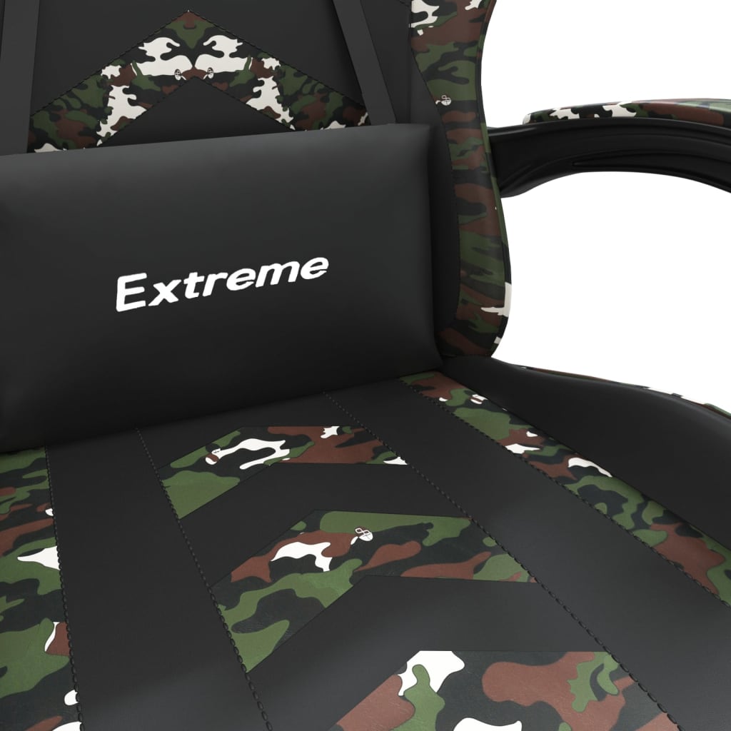 drejelig gamingstol kunstlæder sort og camouflage