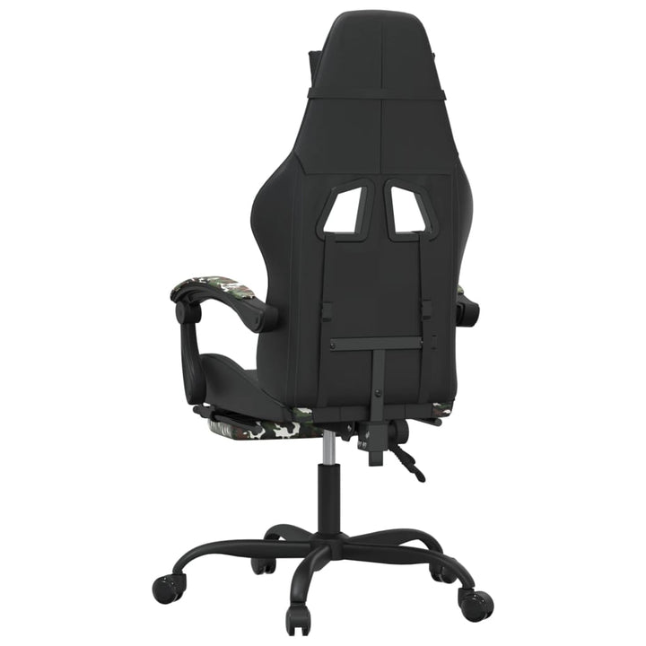 drejelig gamingstol med fodstøtte kunstlæder sort camouflage