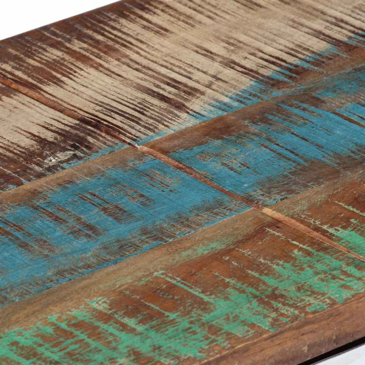 konsolbord rustfrit stål og massivt genbrugstræ sølvfarvet