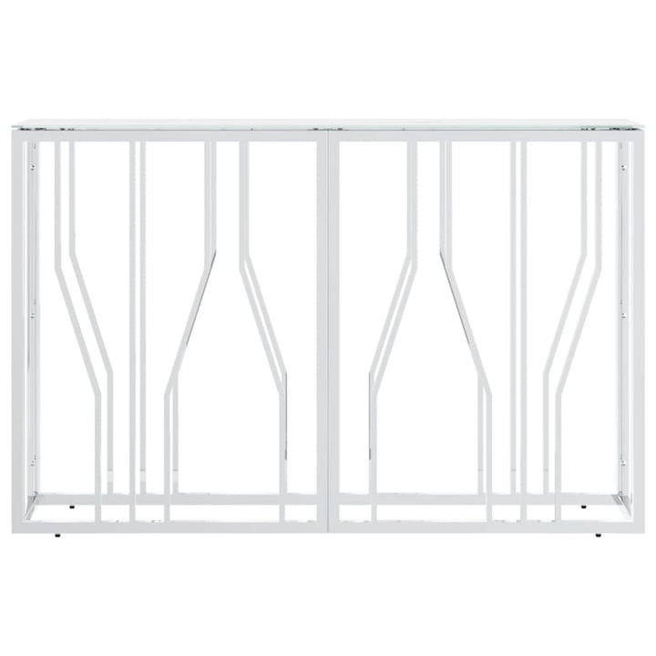 konsolbord 110x30x70 cm rustfrit stål og glas sølvfarvet