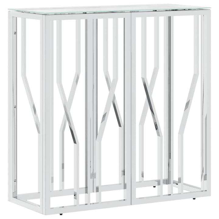konsolbord 70x30x70 cm rustfrit stål og glas