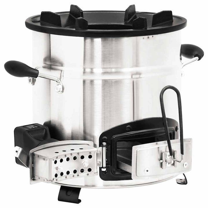 grydekomfur m. USB-ventilator 35,5x26x28 cm rustfrit stål sølv