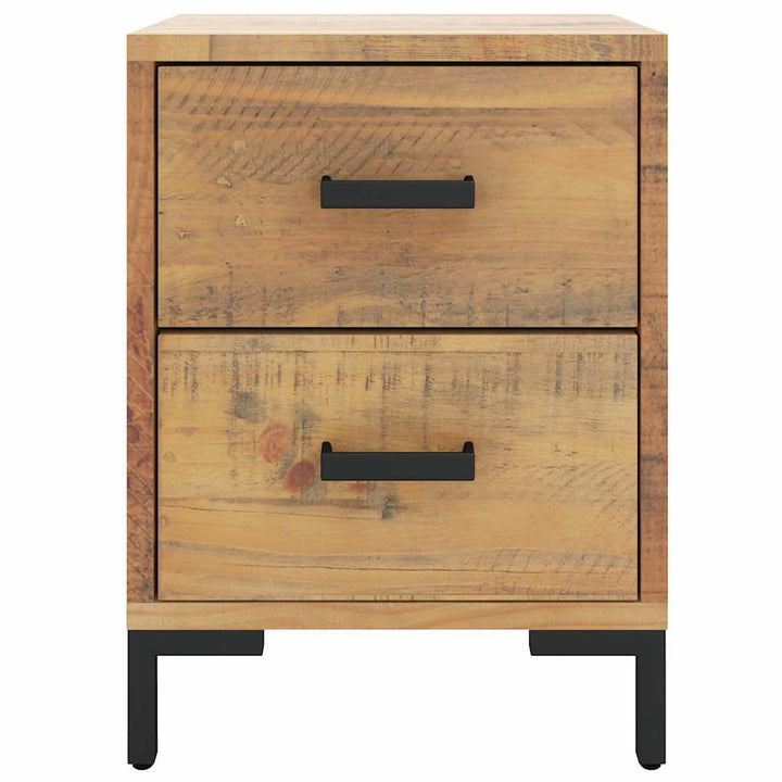 sengebord 36x30x45 cm massivt fyrretræ brun