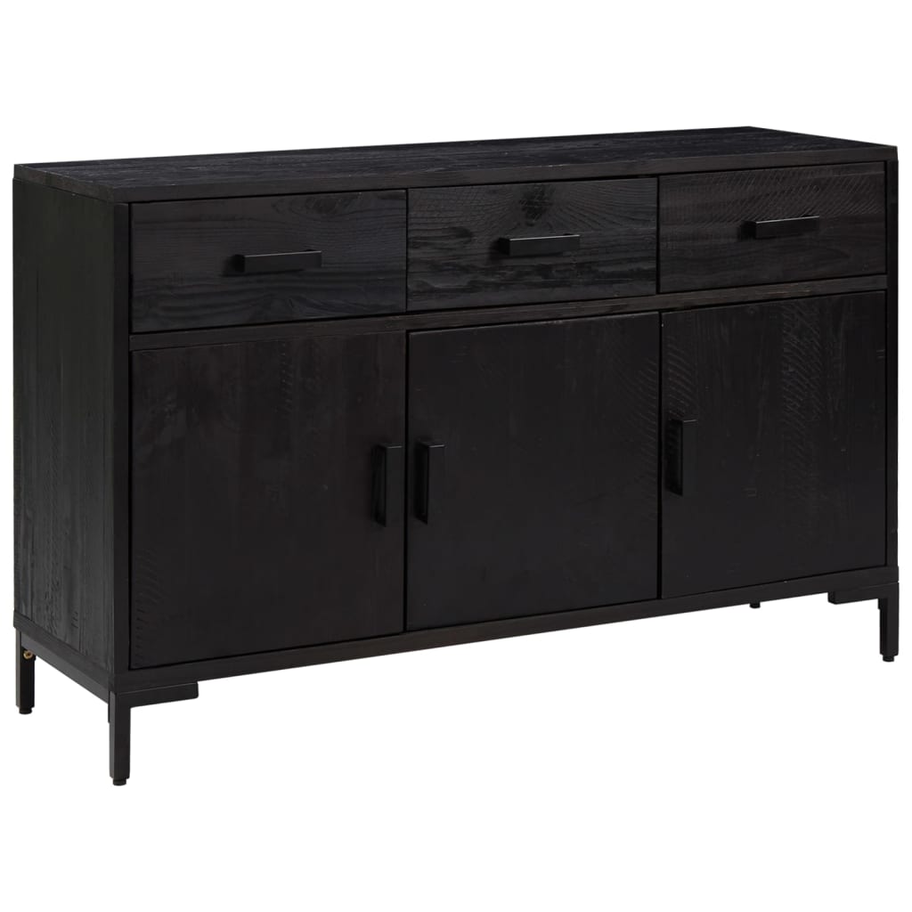 skænk 110x35x70 cm massivt fyrretræ sort