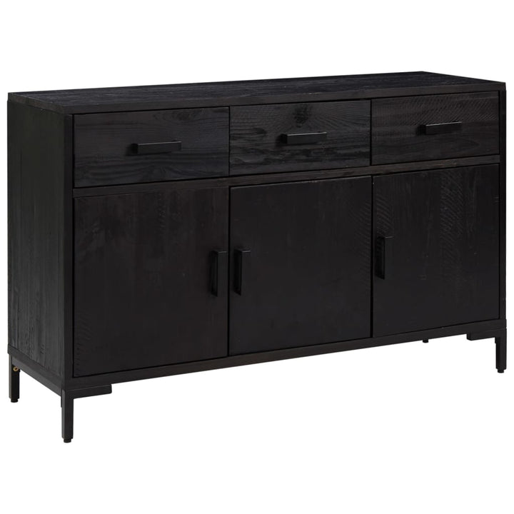 skænk 110x35x70 cm massivt fyrretræ sort