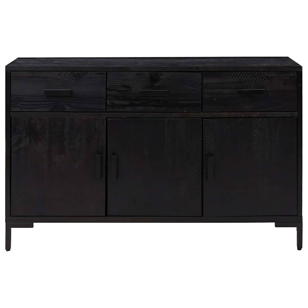 skænk 110x35x70 cm massivt fyrretræ sort