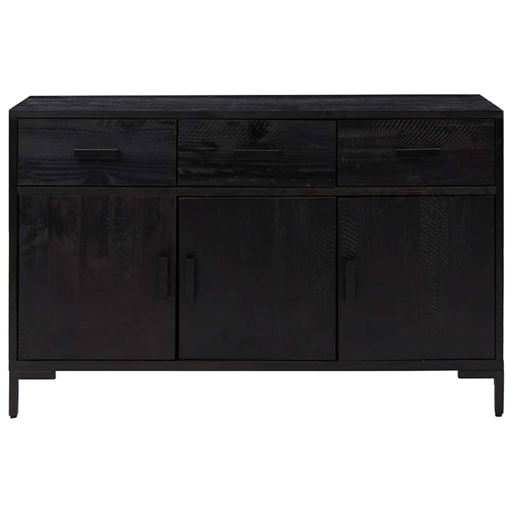 skænk 110x35x70 cm massivt fyrretræ sort