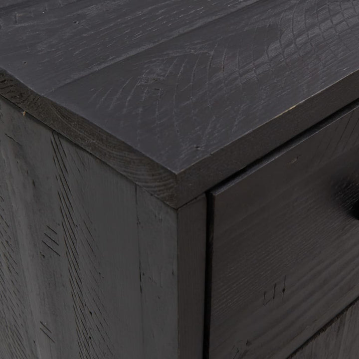 skænk 110x35x70 cm massivt fyrretræ sort