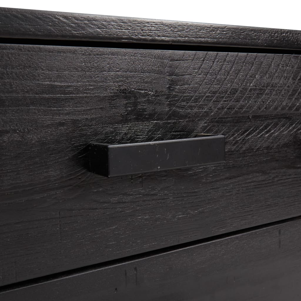 kommode 75x35x70 cm massivt fyrretræ sort
