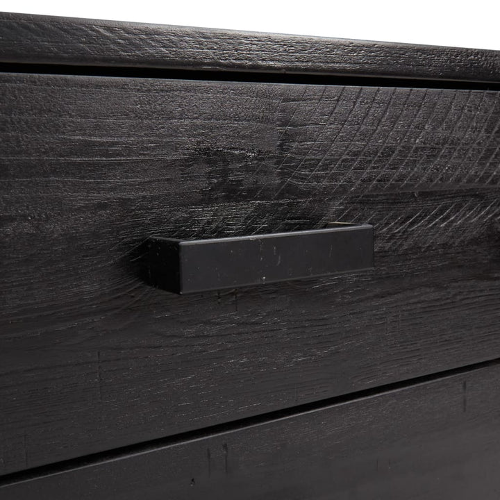 kommode 75x35x70 cm massivt fyrretræ sort