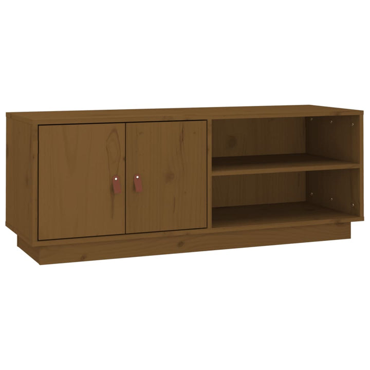 tv-bord 105x34x40 cm massivt fyrretræ gyldenbrun
