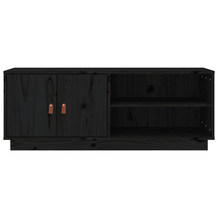 tv-bord 105x34x40 cm massivt fyrretræ sort