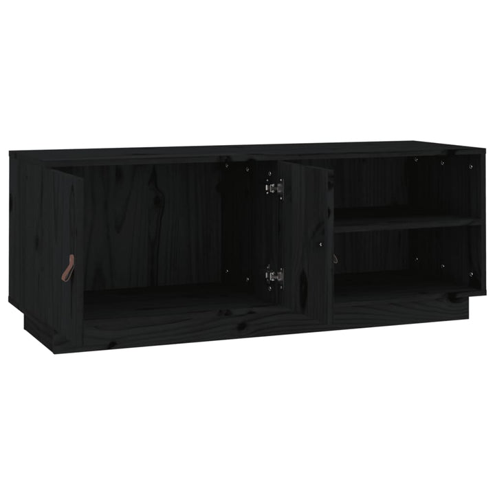 tv-bord 105x34x40 cm massivt fyrretræ sort
