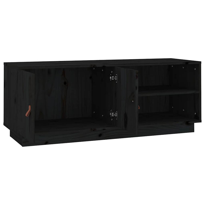 tv-bord 105x34x40 cm massivt fyrretræ sort