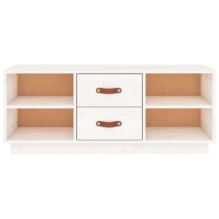 tv-bord 100x34x40 cm massivt fyrretræ hvid
