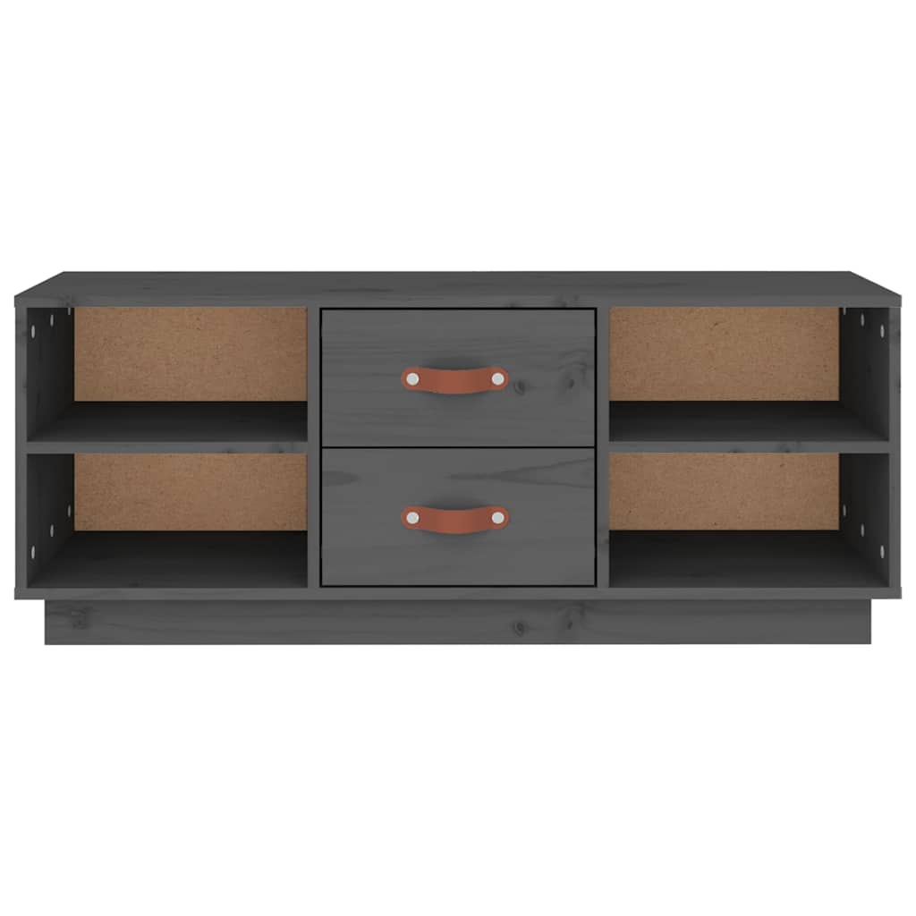 tv-bord 100x34x40 cm massivt fyrretræ grå
