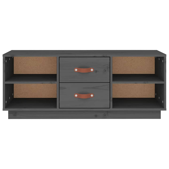 tv-bord 100x34x40 cm massivt fyrretræ grå